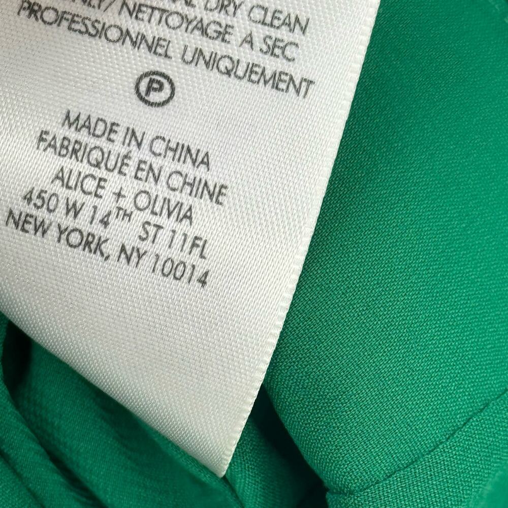 Alice + Olivia Pleated Cut-Out Dress Sleeveless Emerald Green Size 6 NWT - Picture 12 of 15